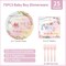 75PCS Floral Baby Shower Disposable Tableware Supplies - Girl